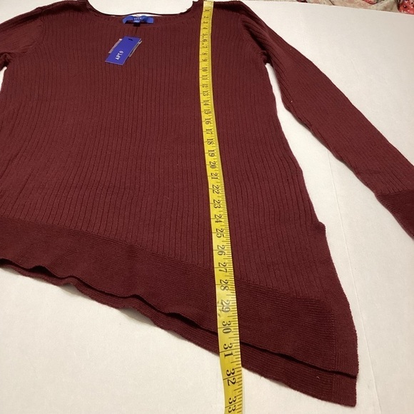 APT. 9 NWT Asymmetrical Women’s Size Med Burgundy Sweater - Picture 6 of 8